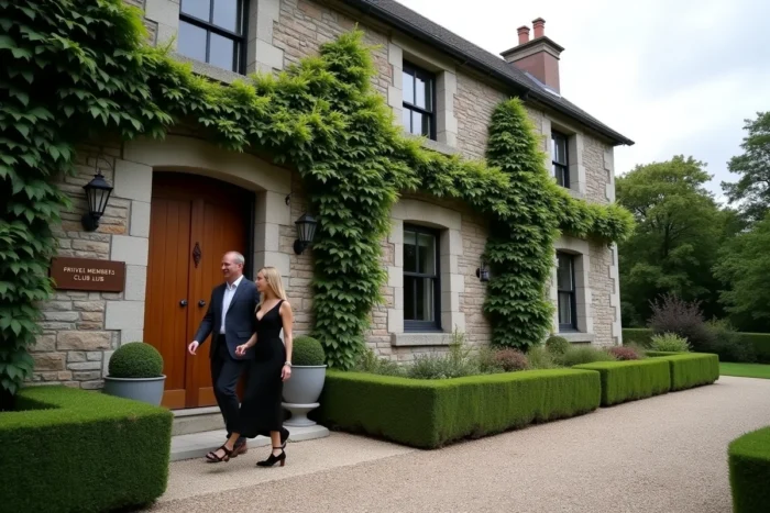 Façade discrète d'un club privé libertin en Bretagne dans une longère en pierre traditionnelle